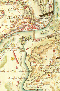 Ausschnitt aus der Karte Theatrum Belli Rhenani (1702 - 1713)