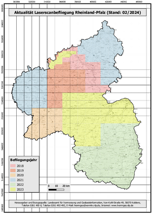 Aktualität Laserscanbefliegung Rheinland-Pfalz (Stand: 02/2024), nicht barrierefrei
